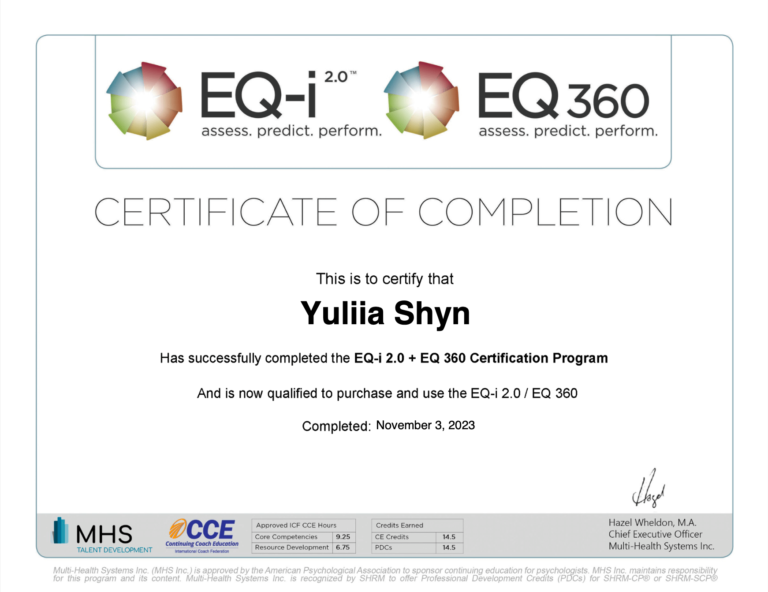 EQ-i 2.0/360 Psychometric assessor